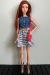 Mattel - Barbie - Barbie Fashionista - Jean Shirt and Black and White Skirt